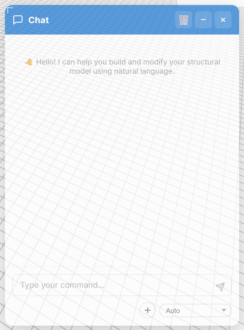 The chat panel with its header buttons, message box, add button and approval-mode menu