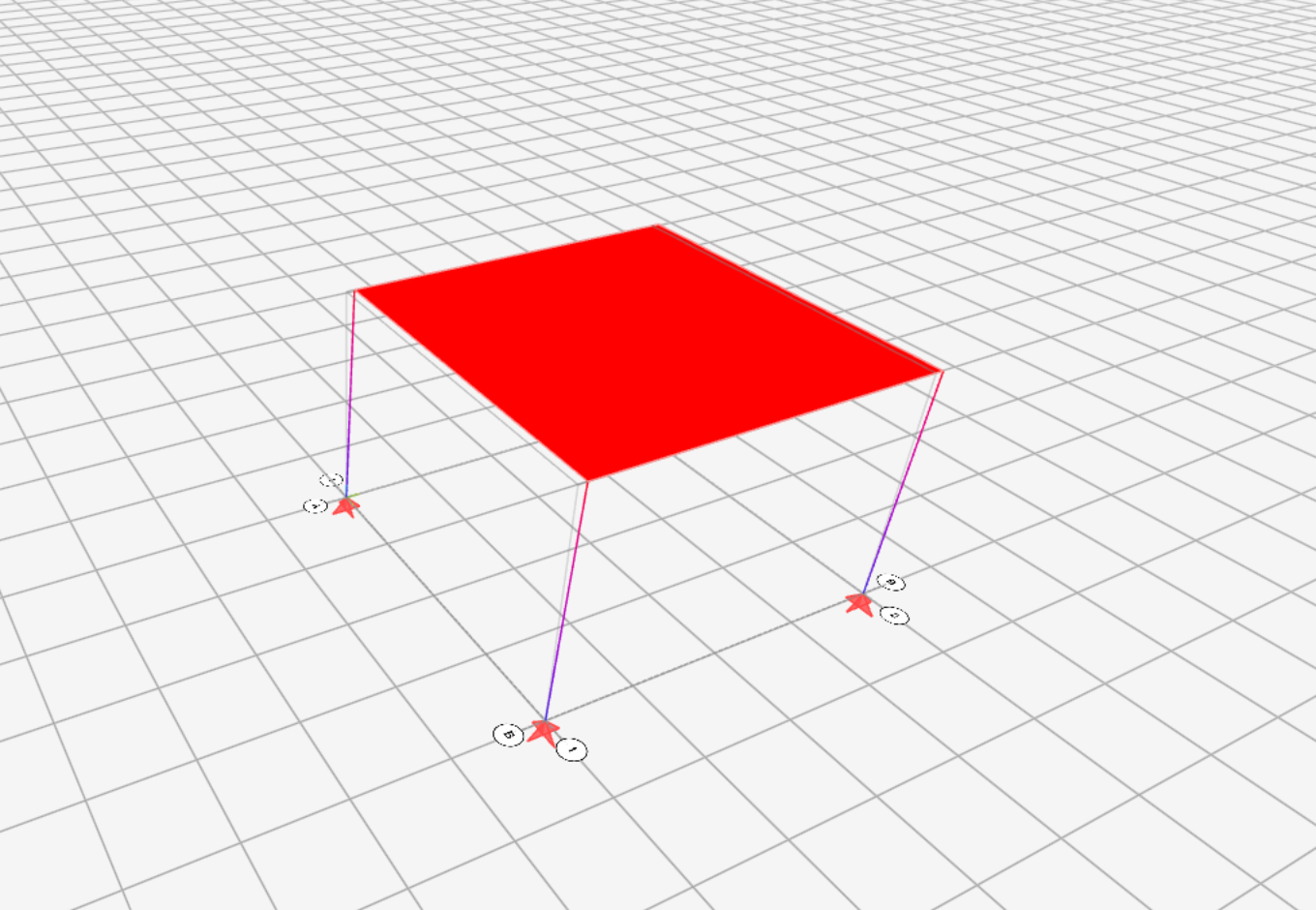 Mode 3: the floor has shifted along Y relative to the grey outline of the undeformed frame